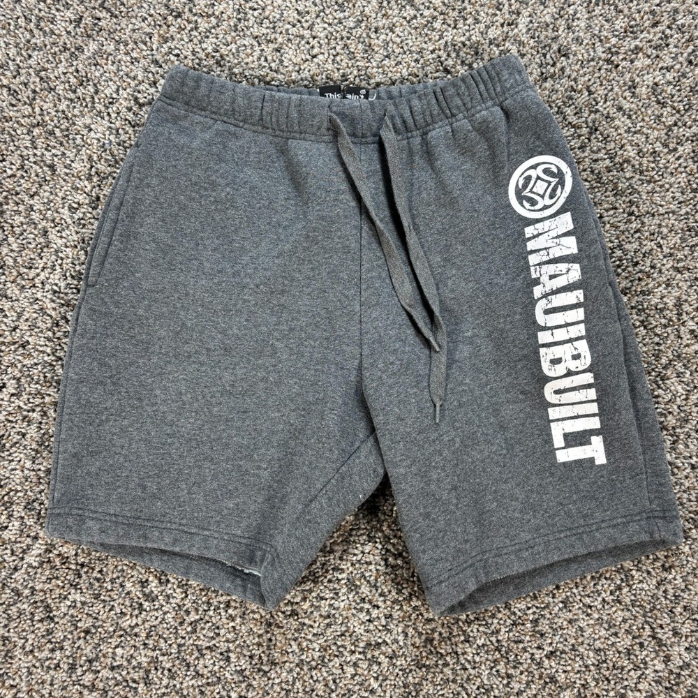 Maui Built Gray Fleece Sweat Shorts Men's XS Hawaii Logo Graphic Lounge
